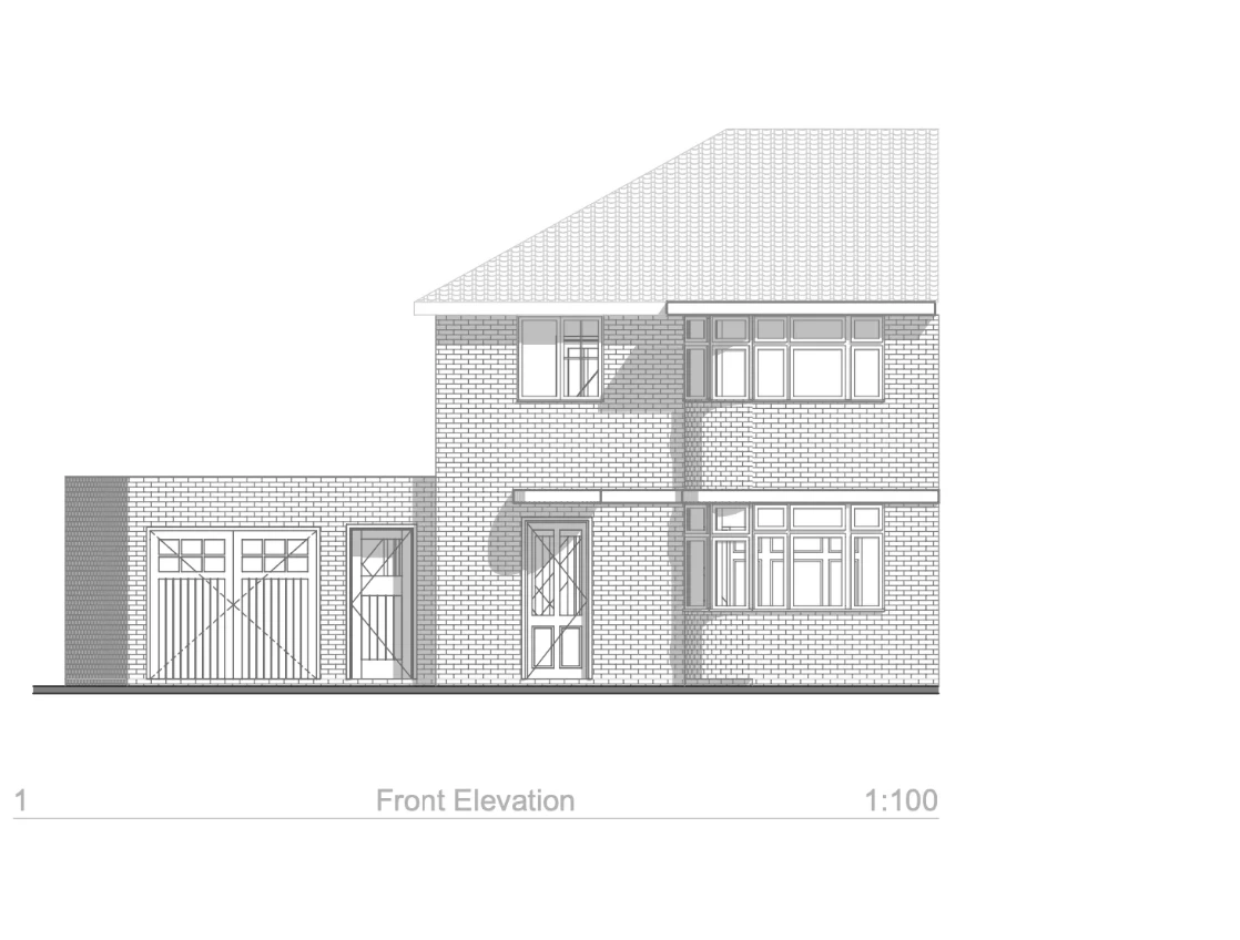 Front elevation drawing 1:100 — Windsor project
