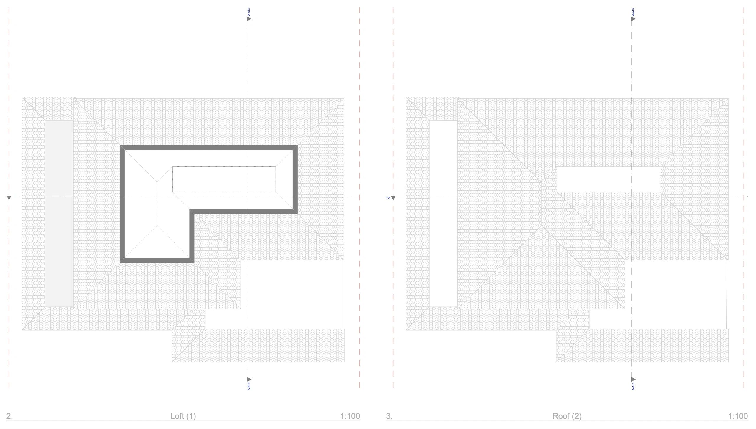 Loft conversion loft and roof plan drawings